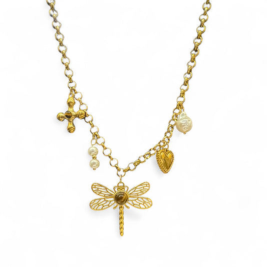 Dragonfly Charm Necklace Handmade