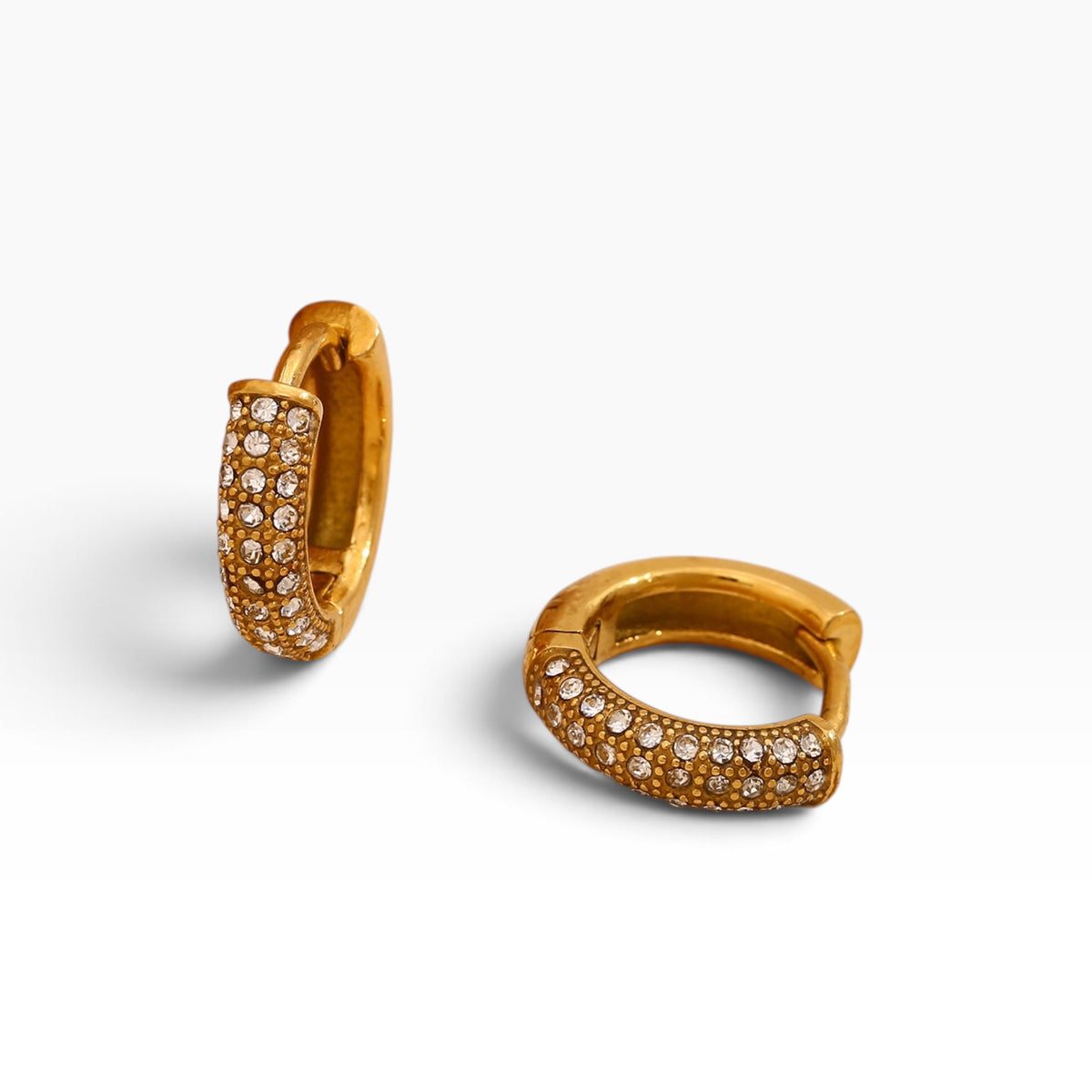 Cassia Pavé Huggie Earrings