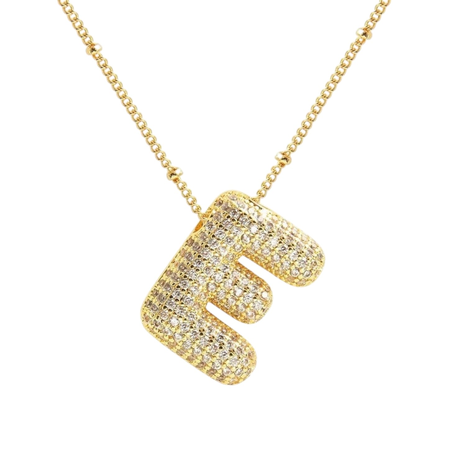 Bubble Zirconia Letters Necklace