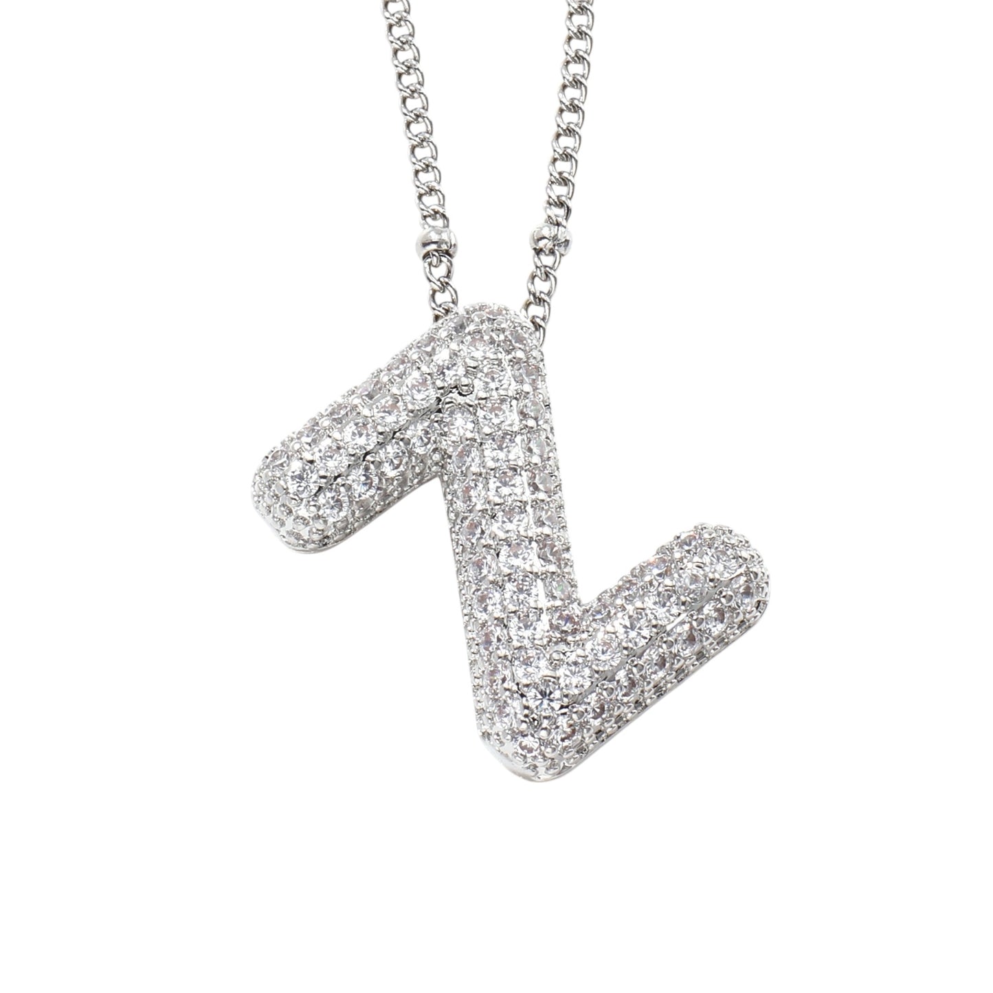 Bubble Zirconia Letters Necklace