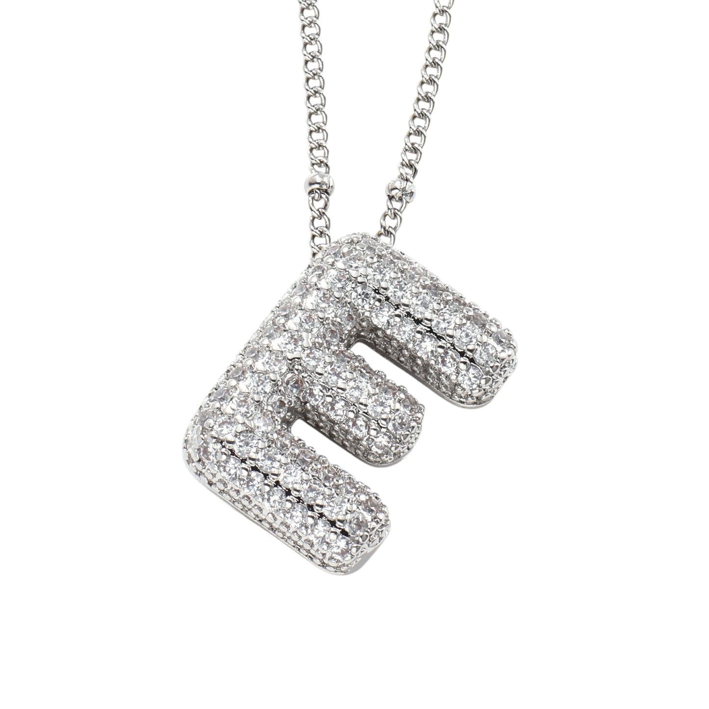 Bubble Zirconia Letters Necklace
