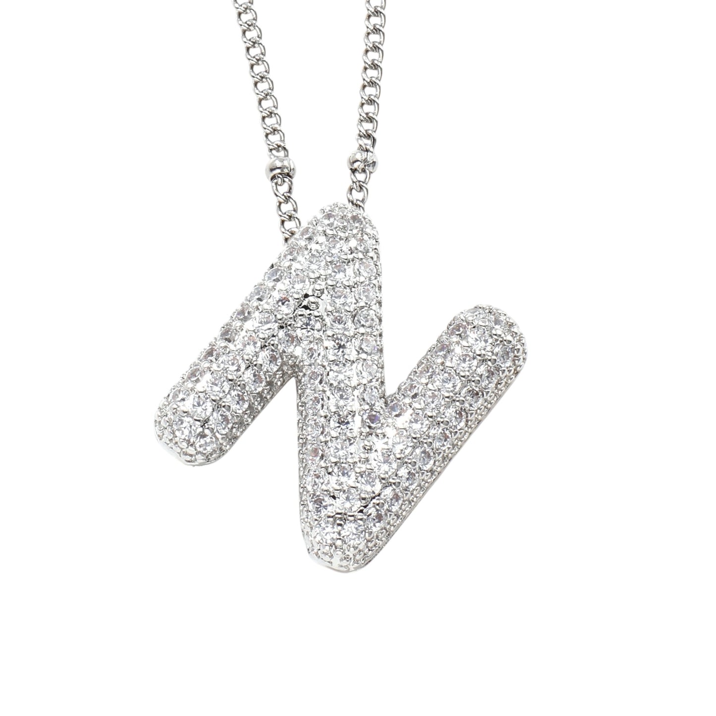 Bubble Zirconia Letters Necklace