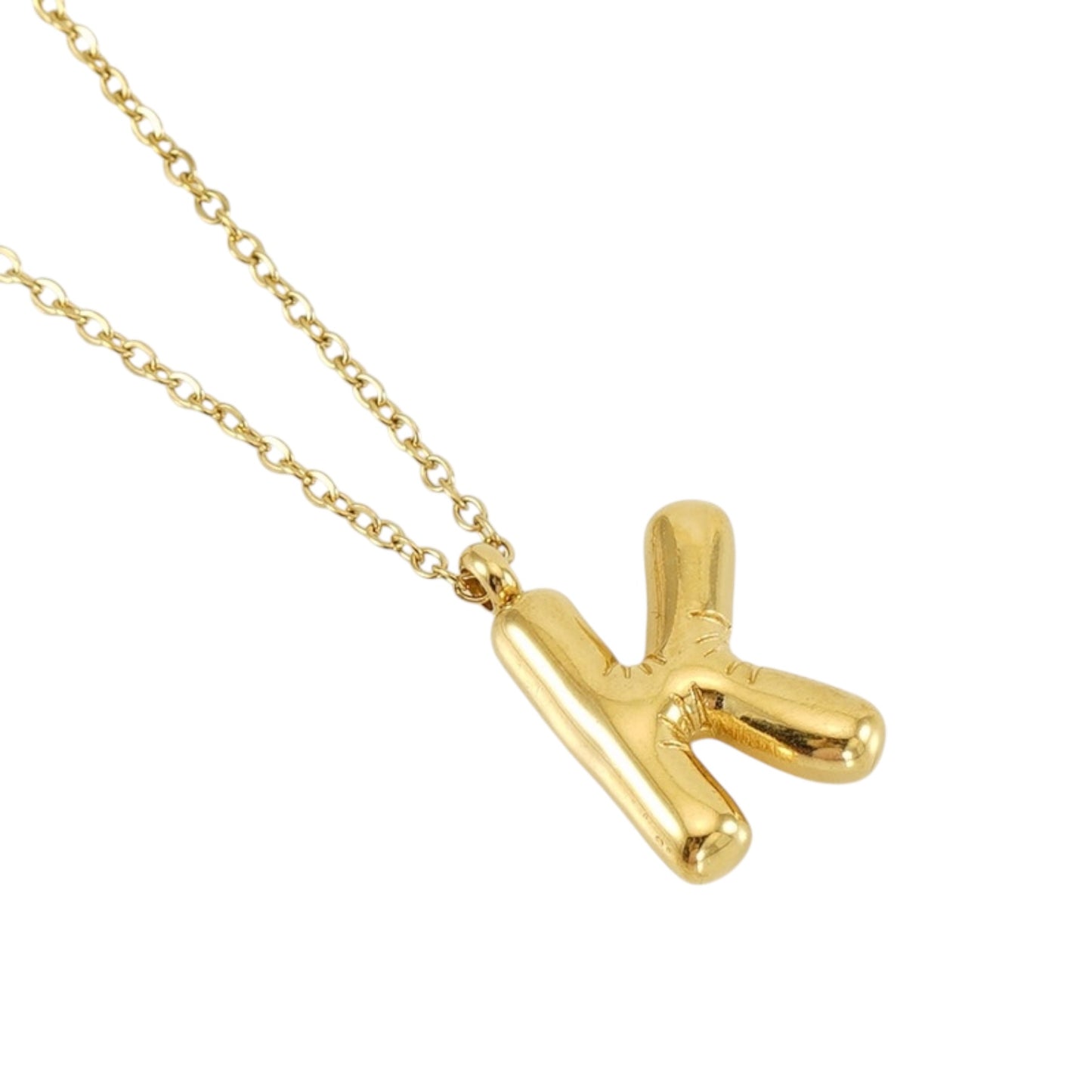 Bubble Zirconia Letters Necklace