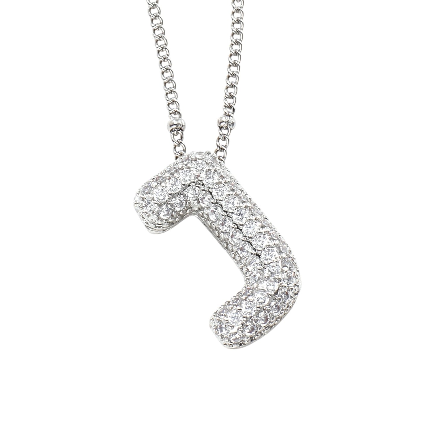 Bubble Zirconia Letters Necklace