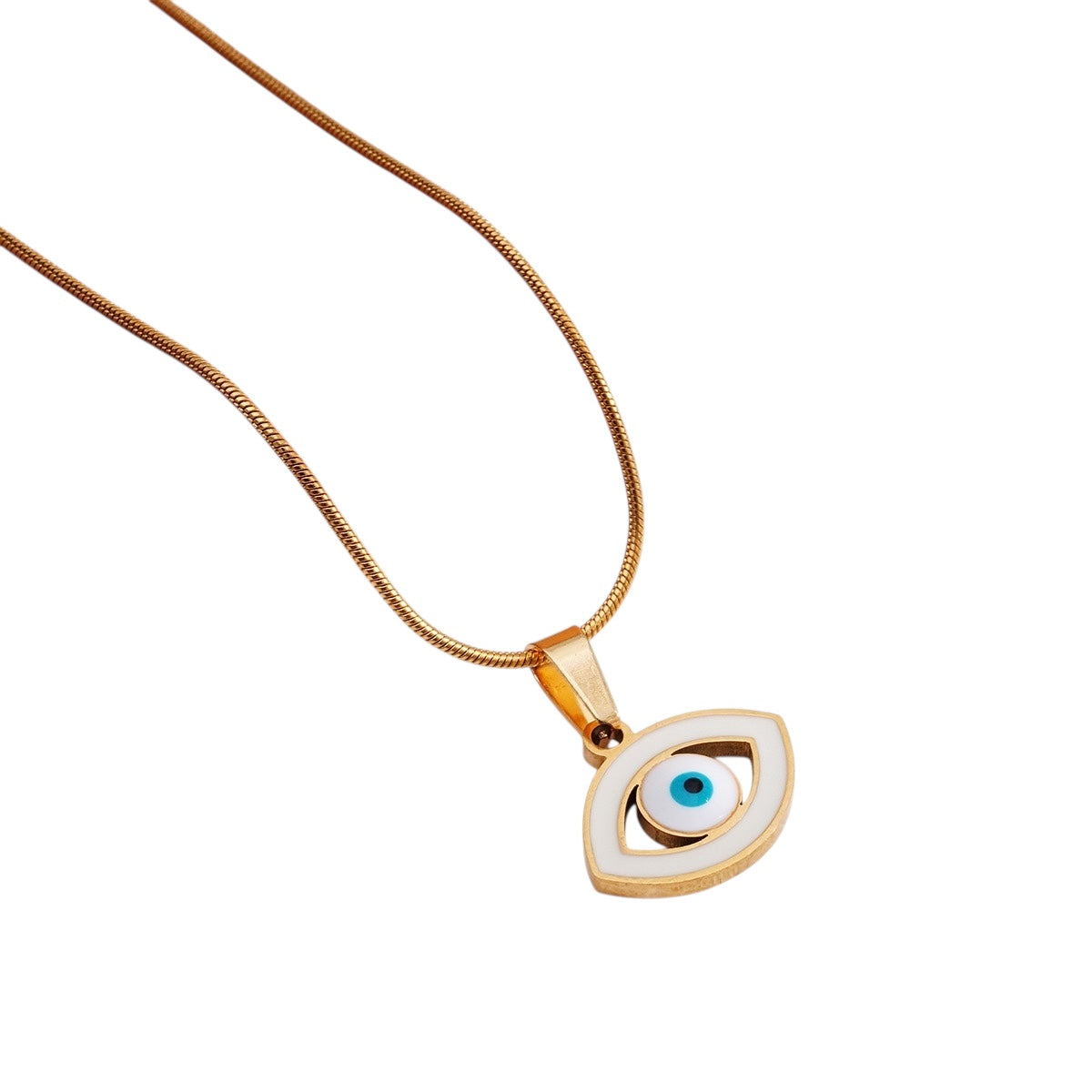 White Evil Eye Necklace
