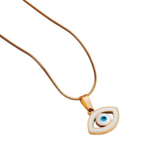 White Evil Eye Necklace