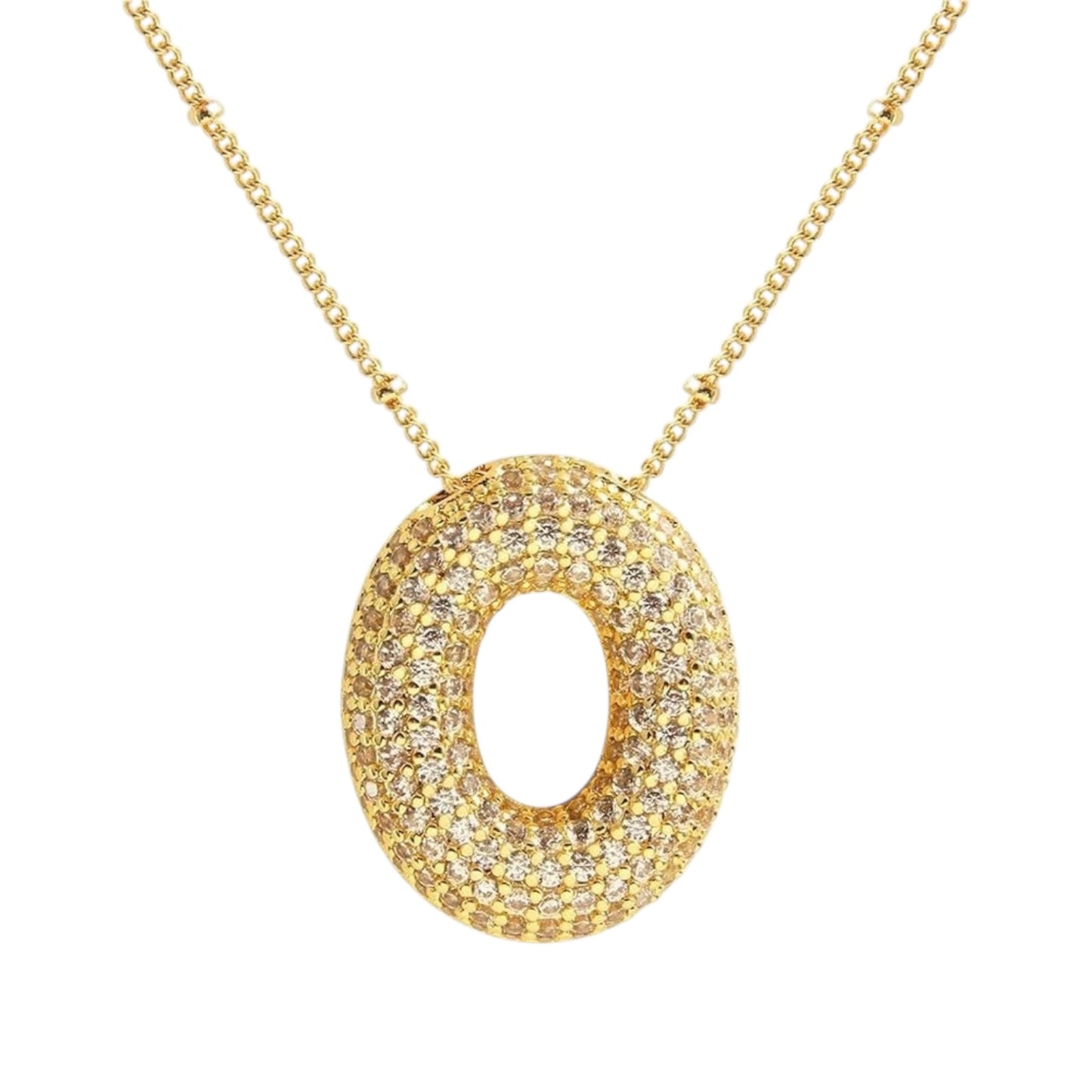 Bubble Zirconia Letters Necklace