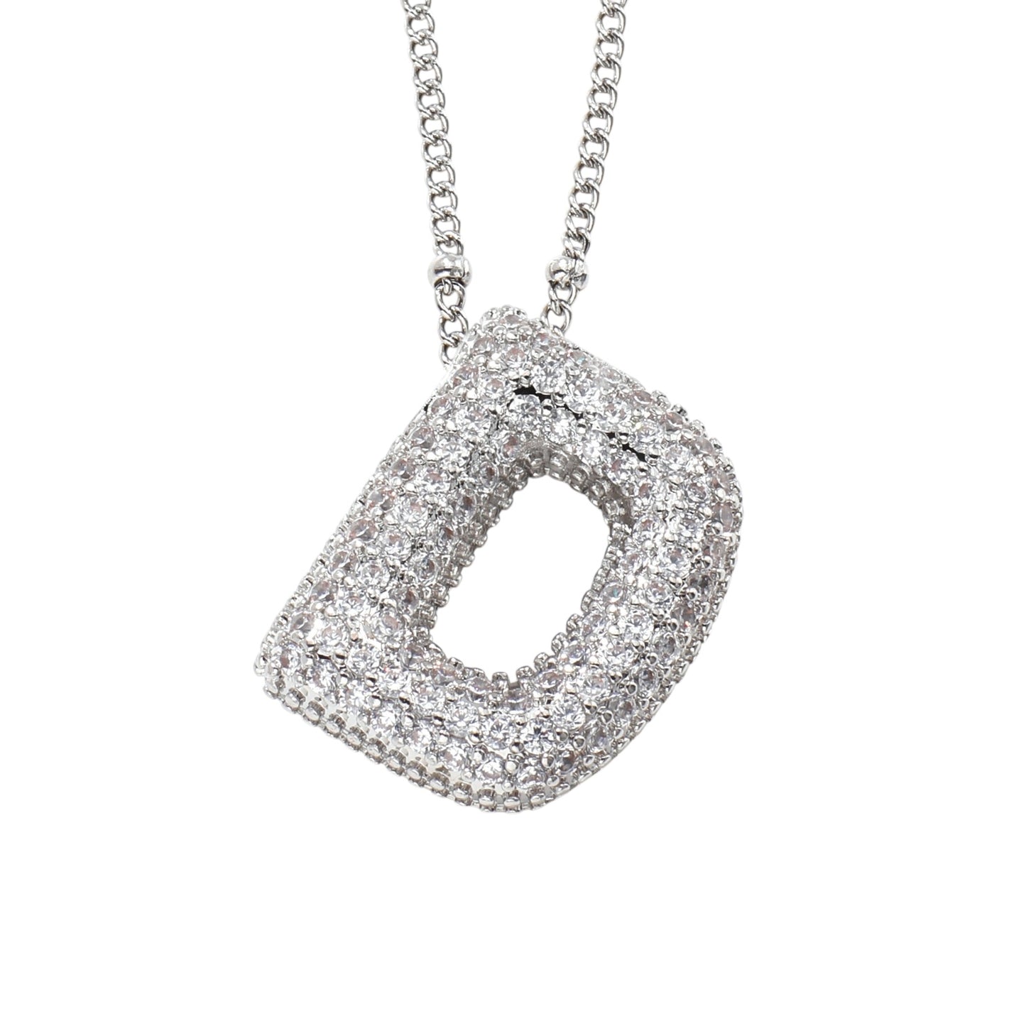 Bubble Zirconia Letters Necklace