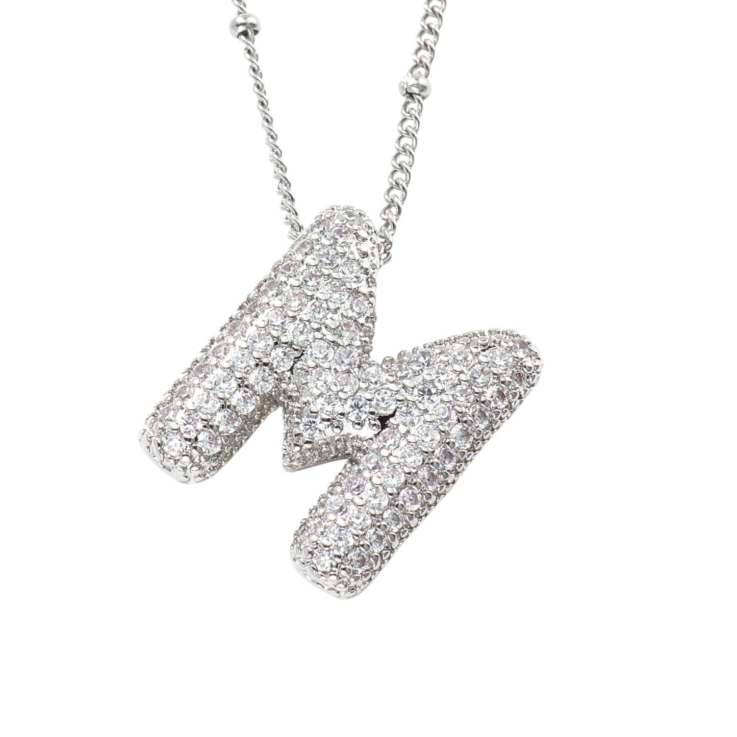 Bubble Zirconia Letters Necklace