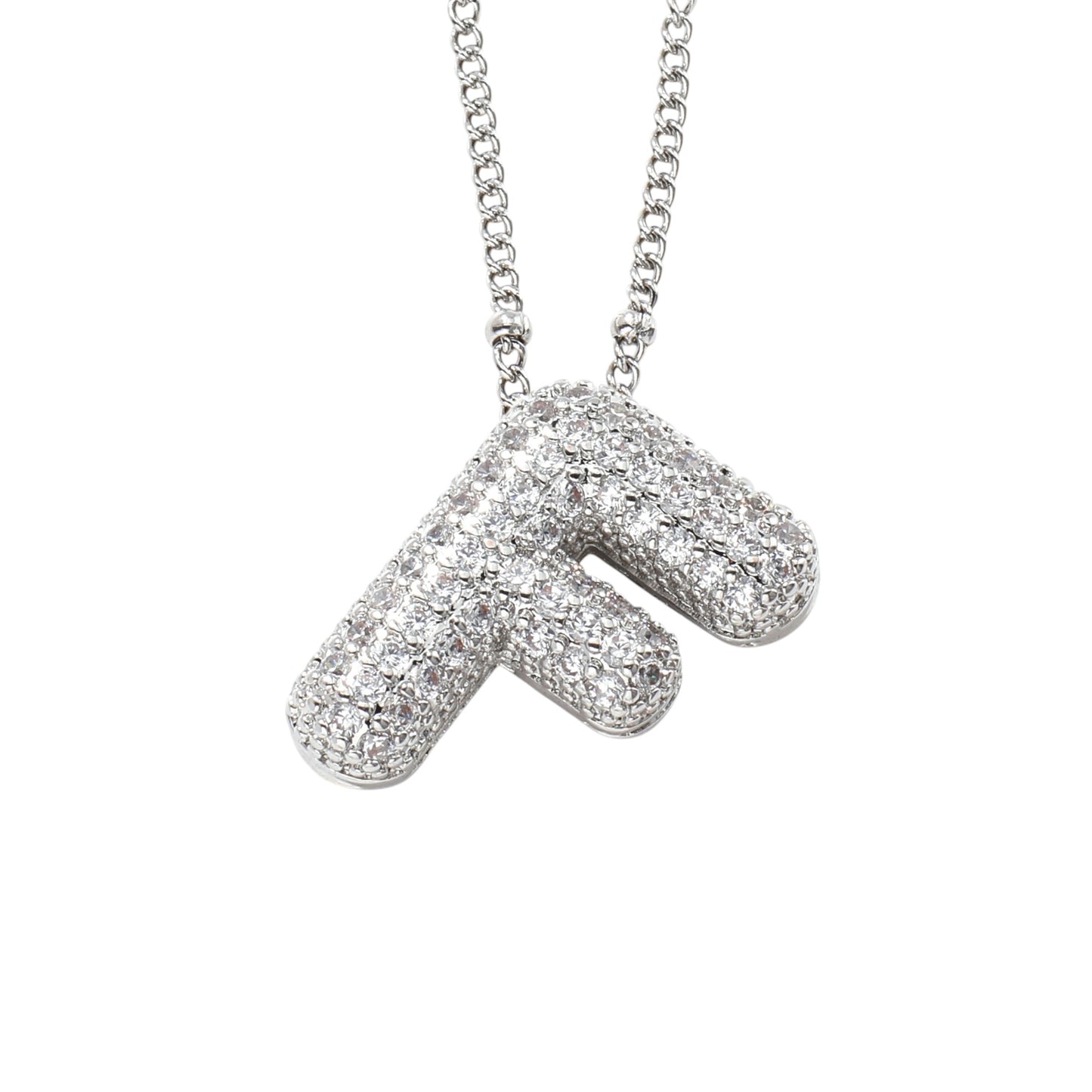 Bubble Zirconia Letters Necklace