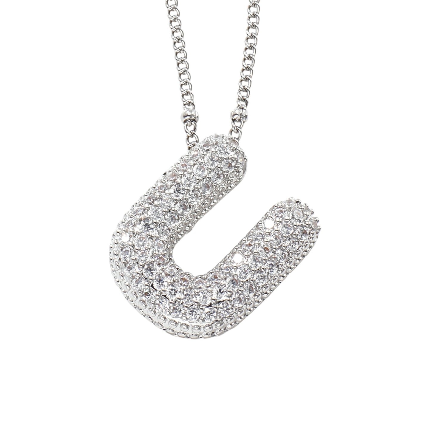 Bubble Zirconia Letters Necklace