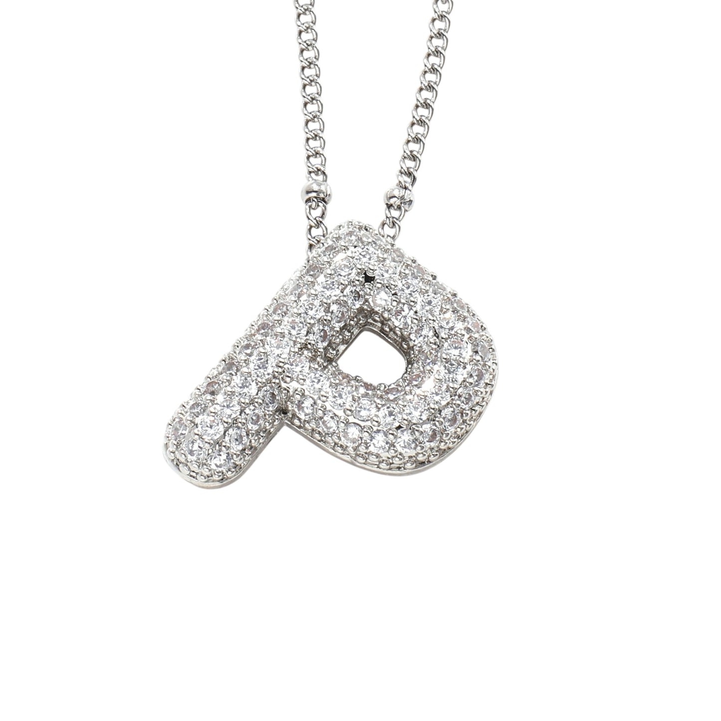 Bubble Zirconia Letters Necklace