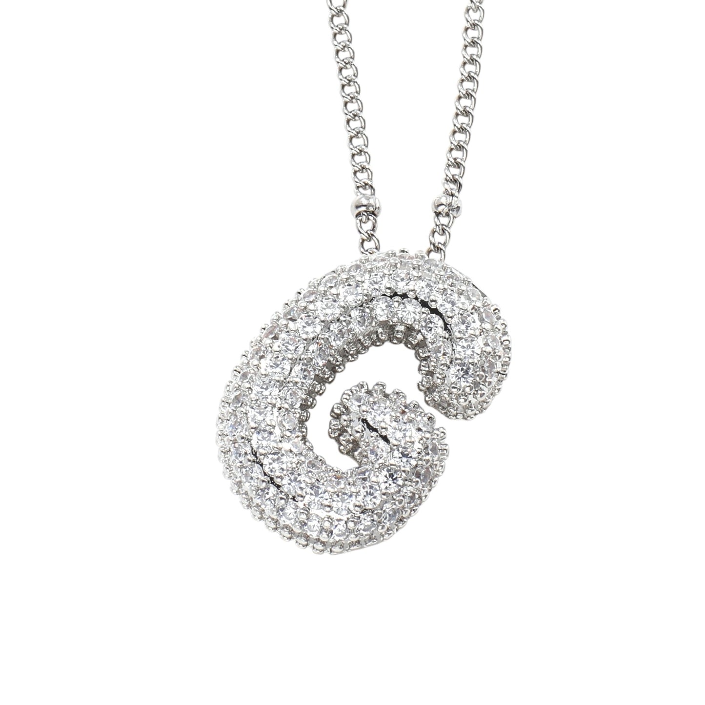 Bubble Zirconia Letters Necklace