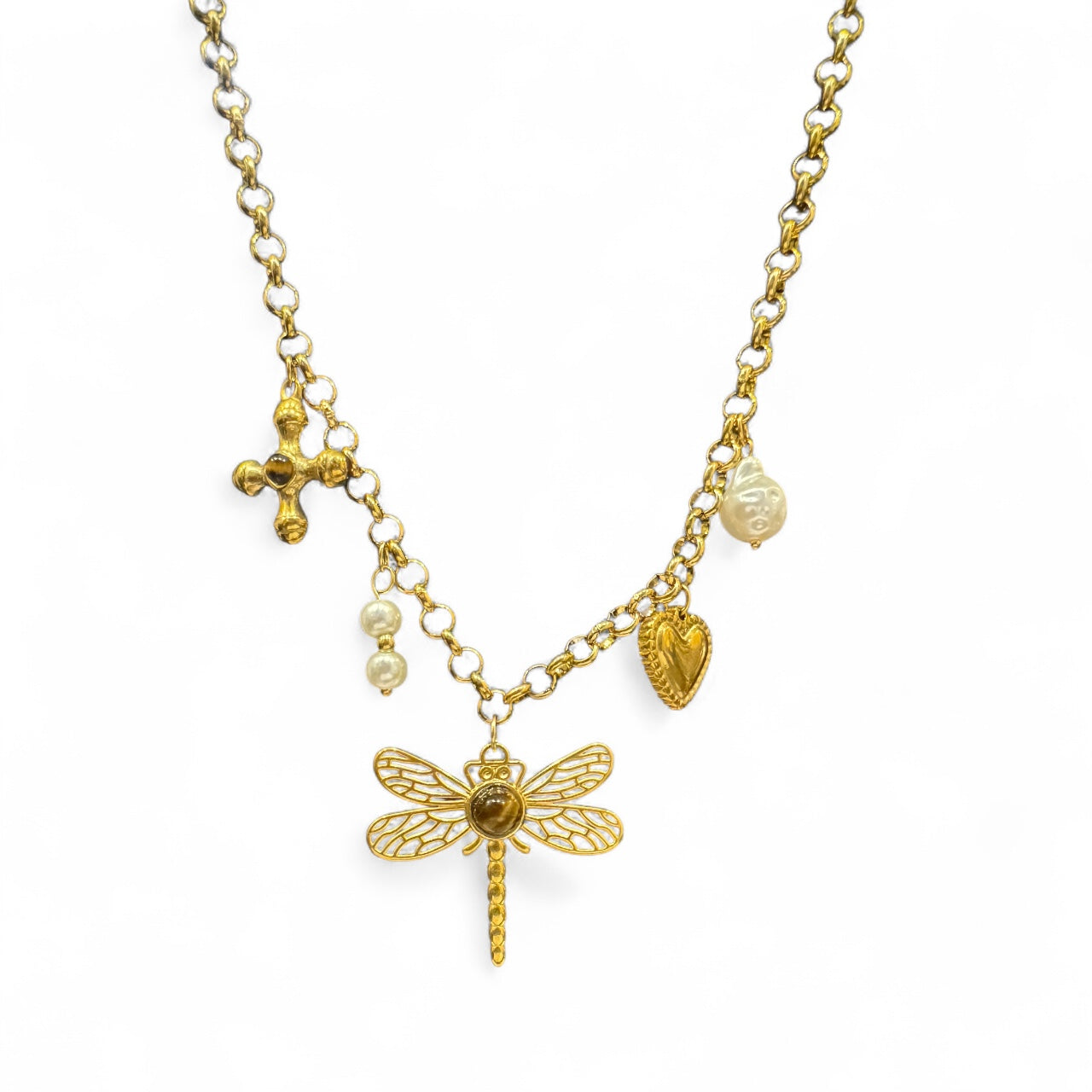 Dragonfly Charm Necklace Handmade