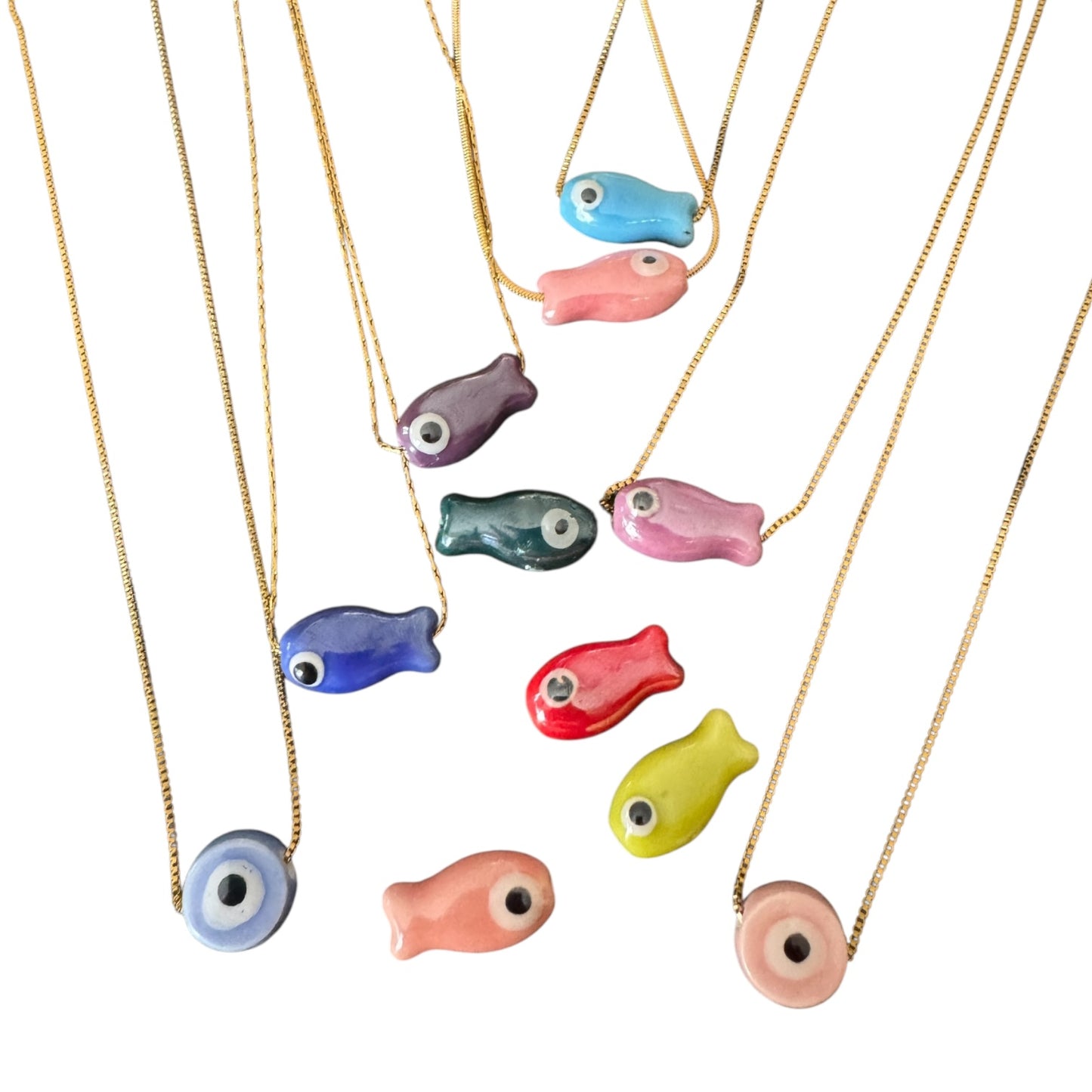 Clay Evil Eye Handmade Necklace