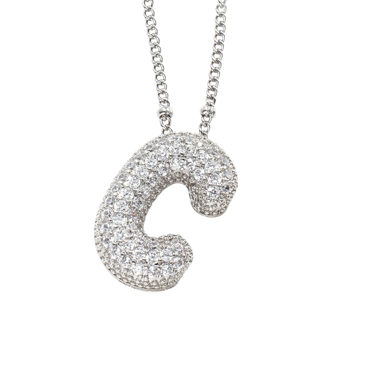 Bubble Zirconia Letters Necklace