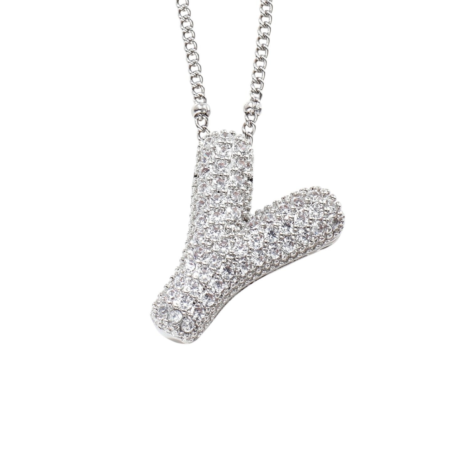 Bubble Zirconia Letters Necklace