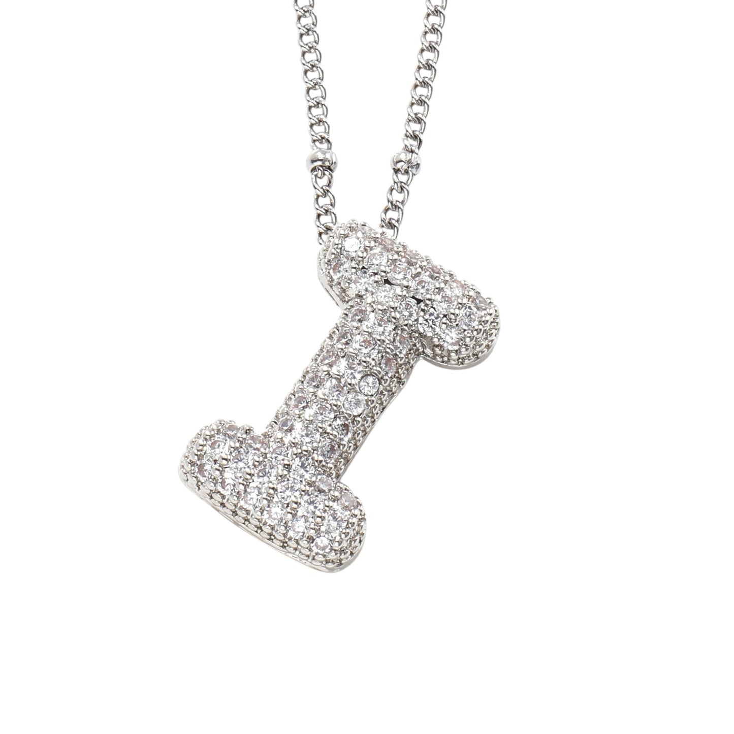 Bubble Zirconia Letters Necklace