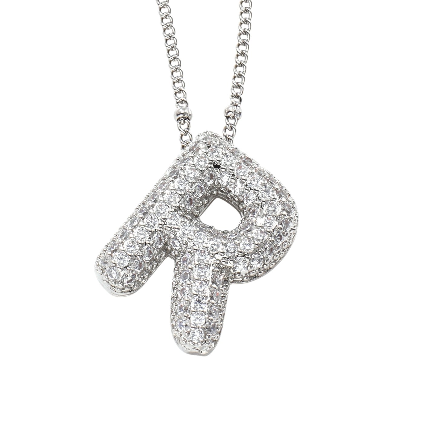 Bubble Zirconia Letters Necklace