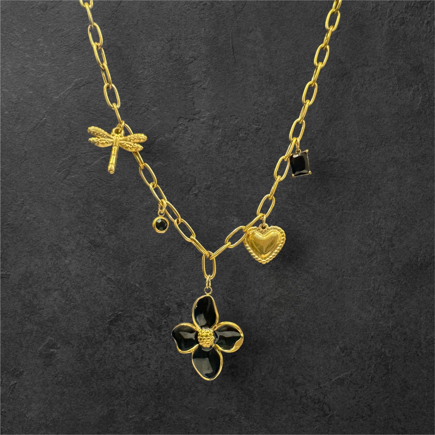 Midnight Charm Necklace Handmade