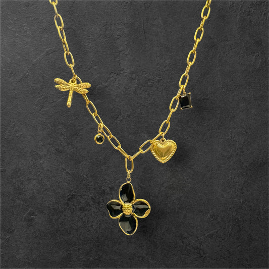 Midnight Charm Necklace Handmade