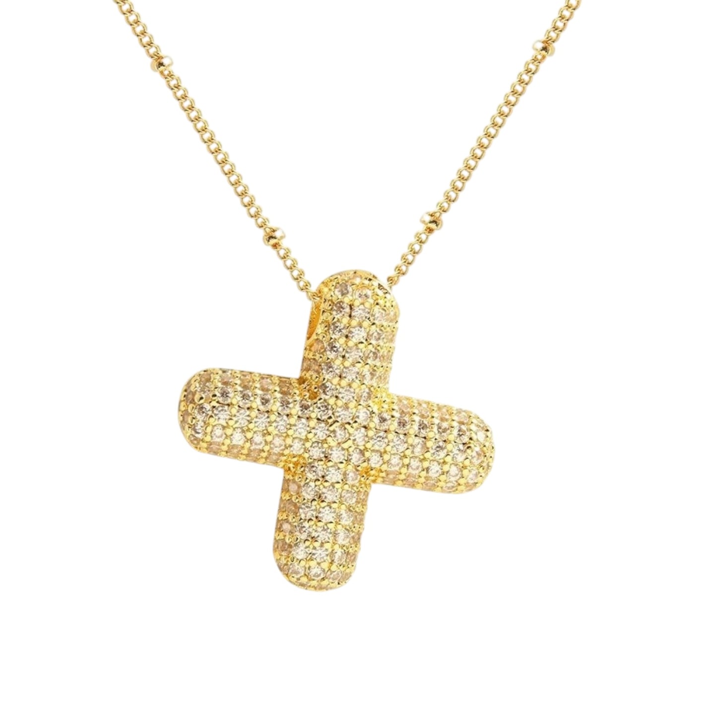 Bubble Zirconia Letters Necklace