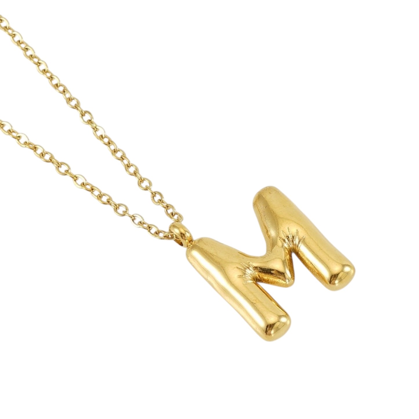 Bubble Zirconia Letters Necklace