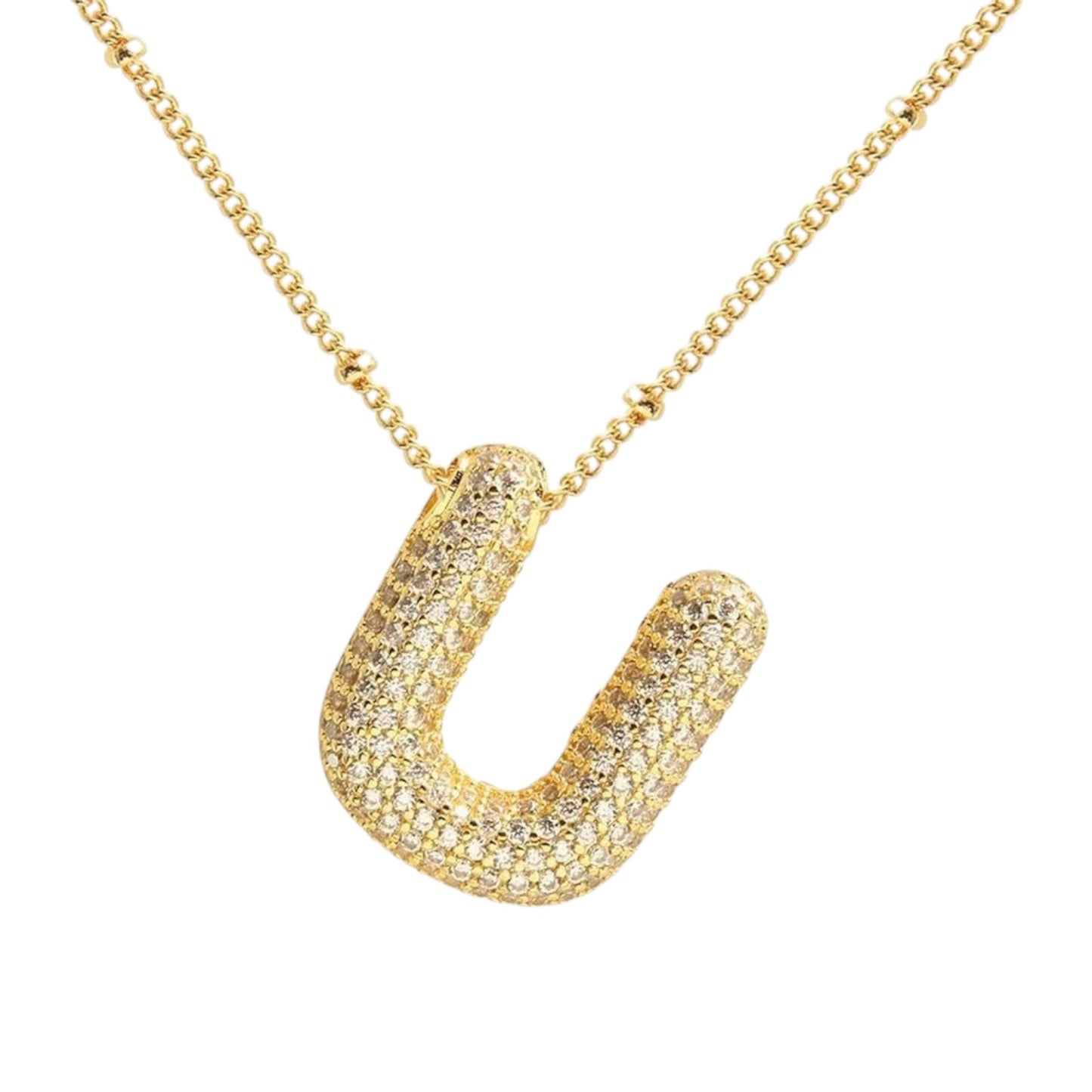 Bubble Zirconia Letters Necklace