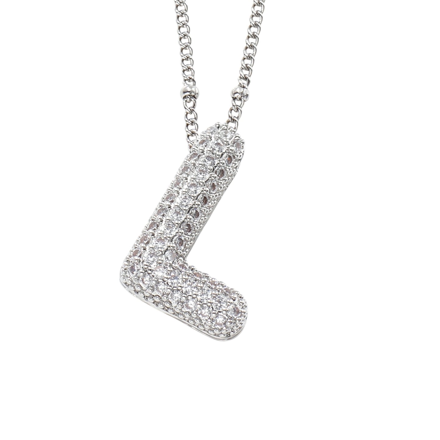 Bubble Zirconia Letters Necklace