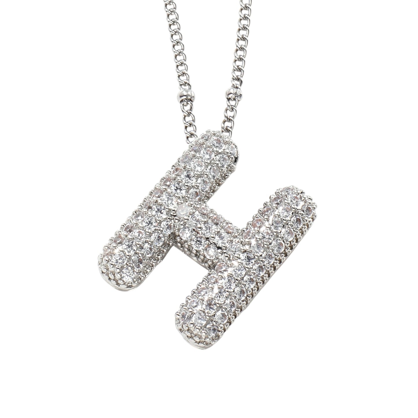 Bubble Zirconia Letters Necklace