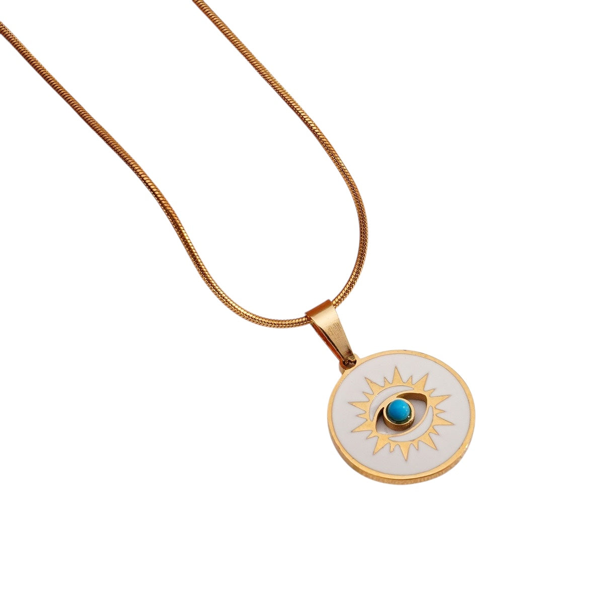 White Evil Eye Necklace