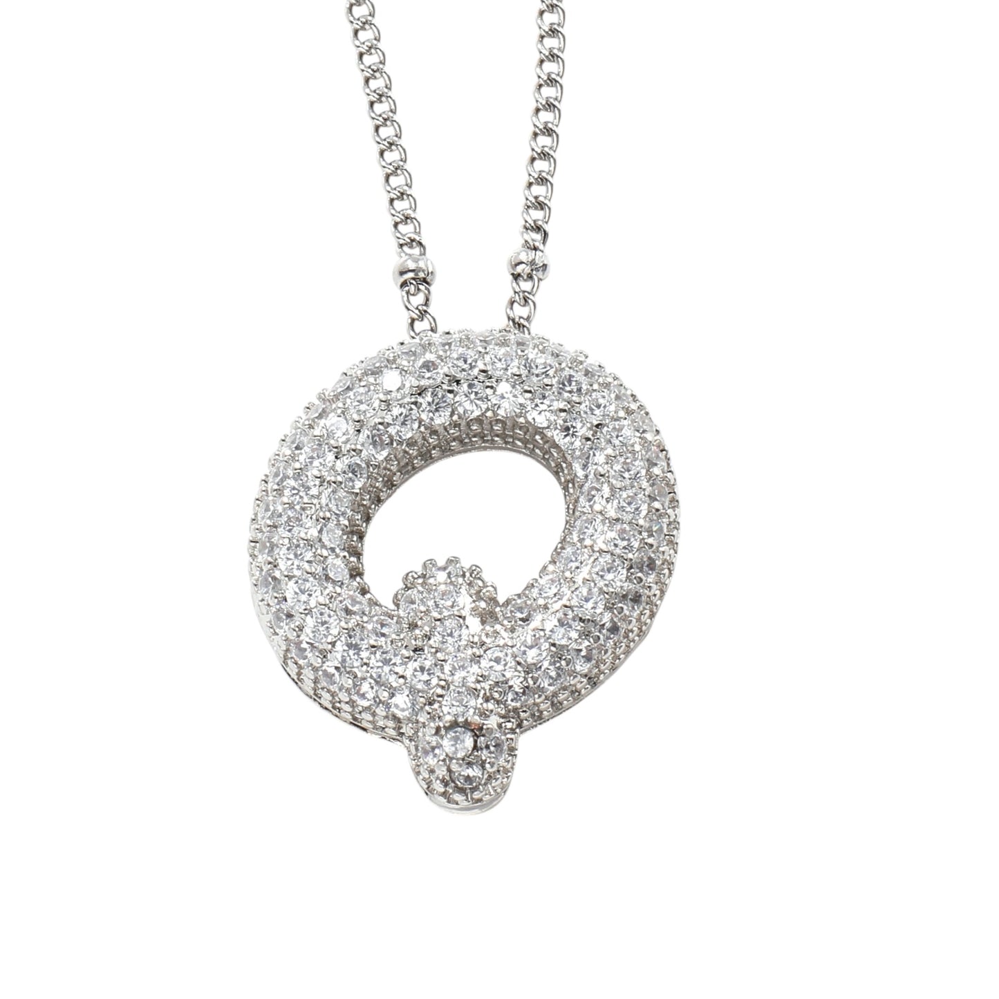 Bubble Zirconia Letters Necklace