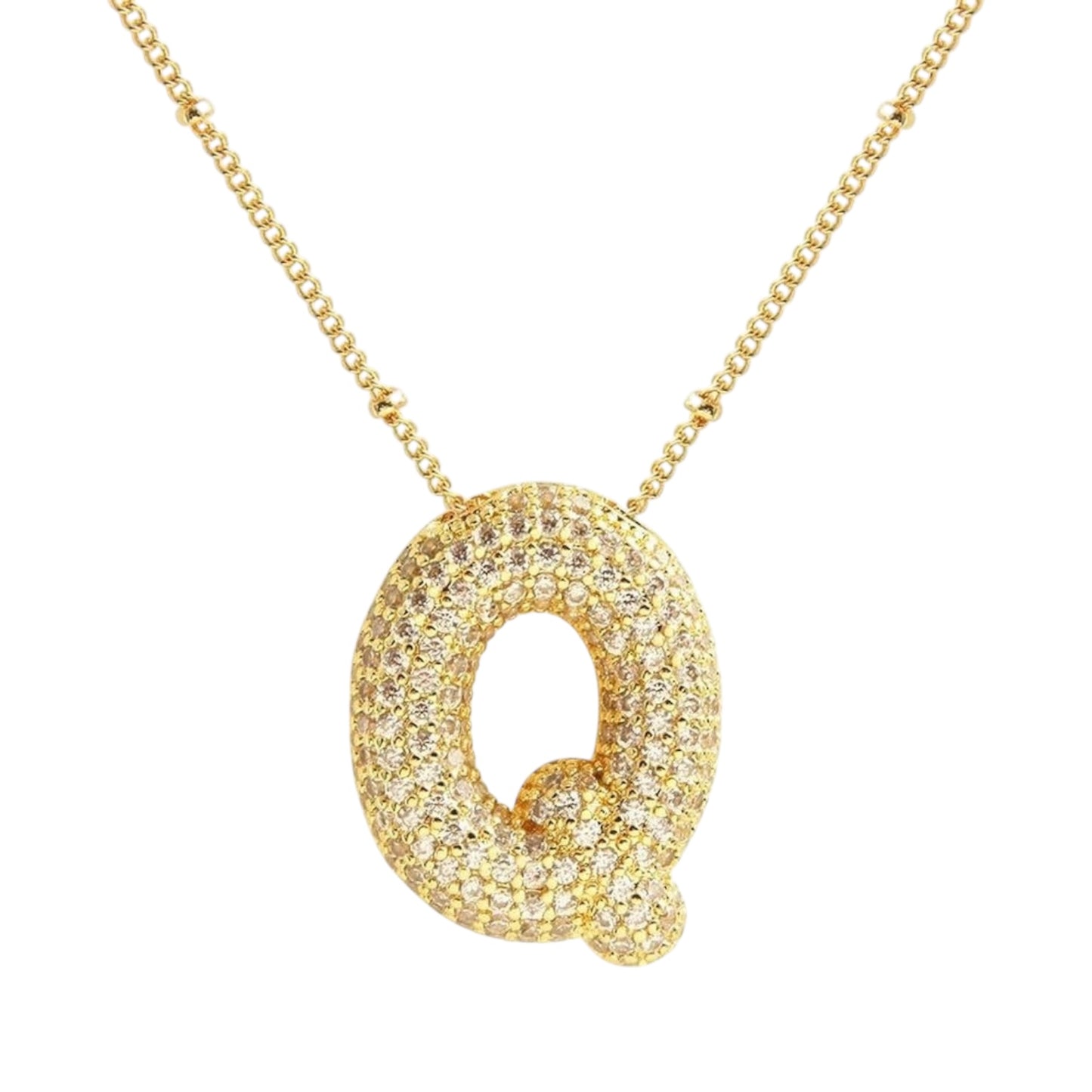 Bubble Zirconia Letters Necklace