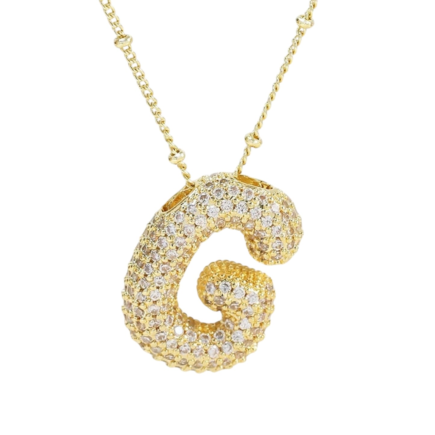 Bubble Zirconia Letters Necklace