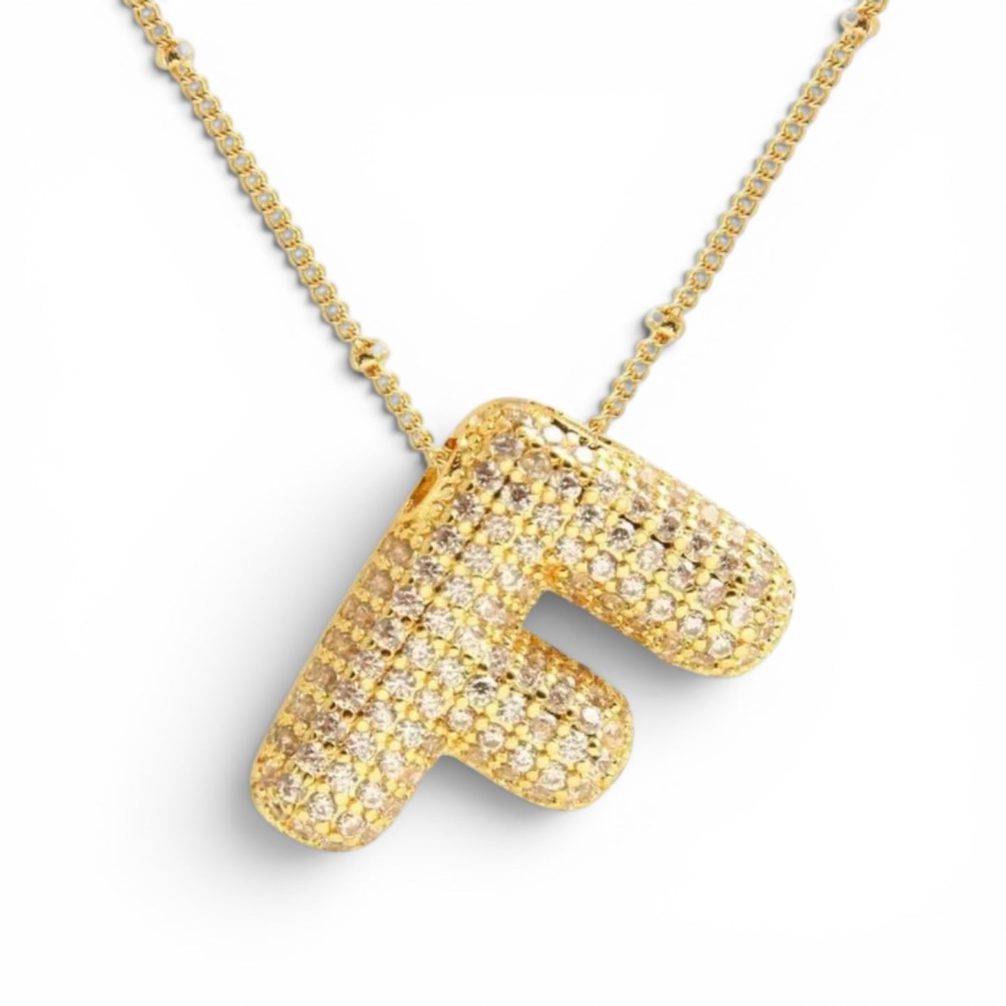 Bubble Zirconia Letters Necklace