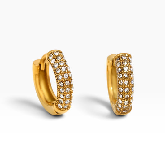 Cassia Pavé Huggie Earrings