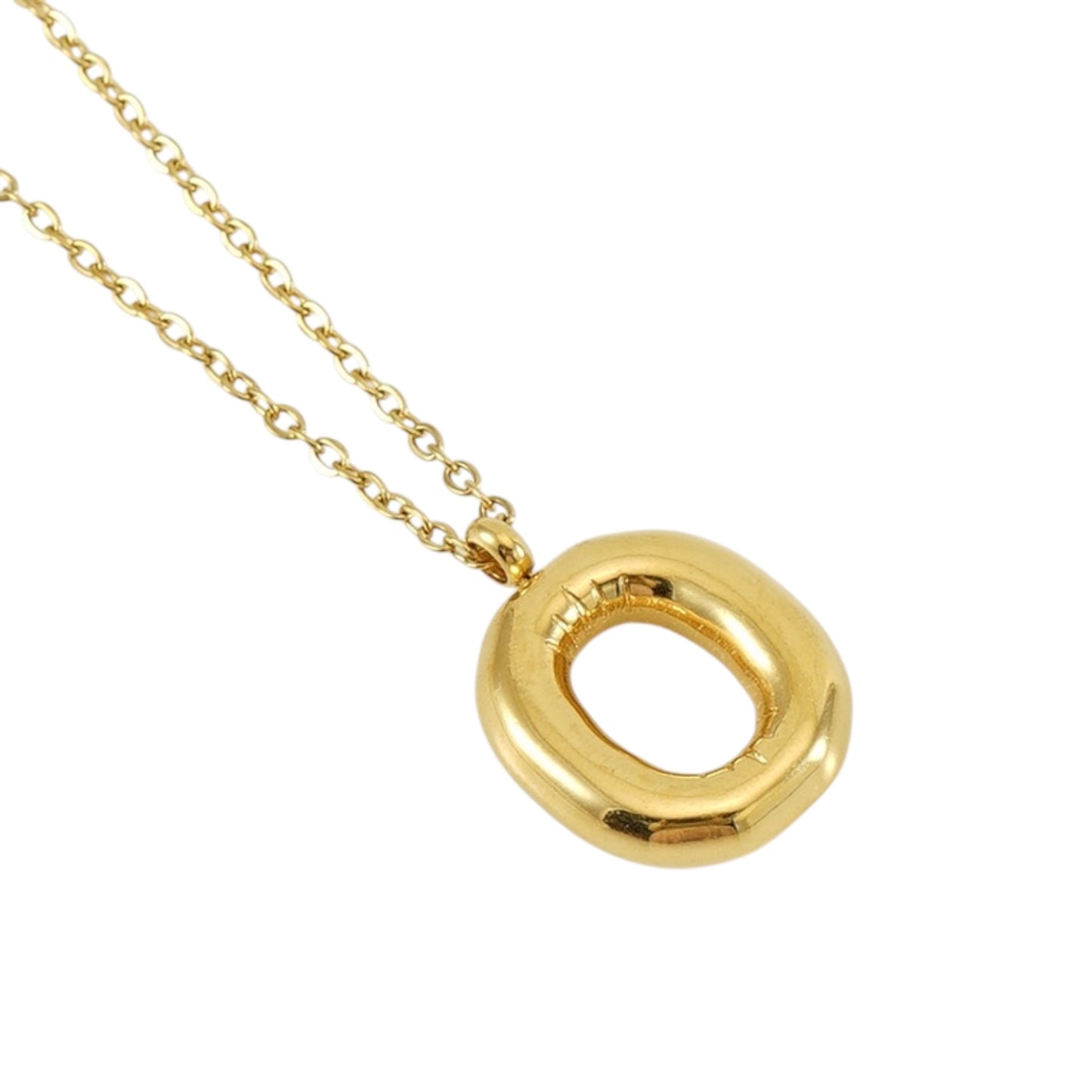 Bubble Zirconia Letters Necklace