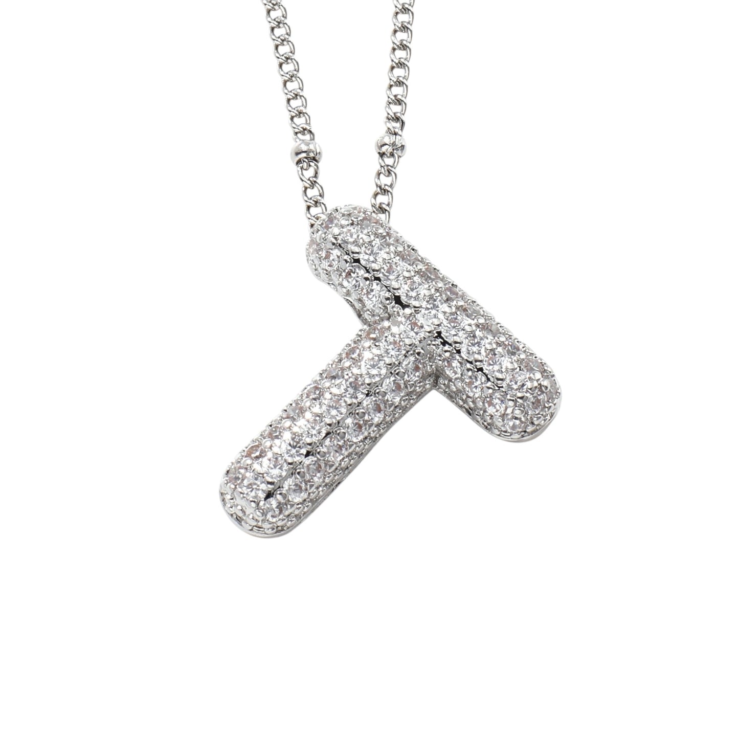 Bubble Zirconia Letters Necklace