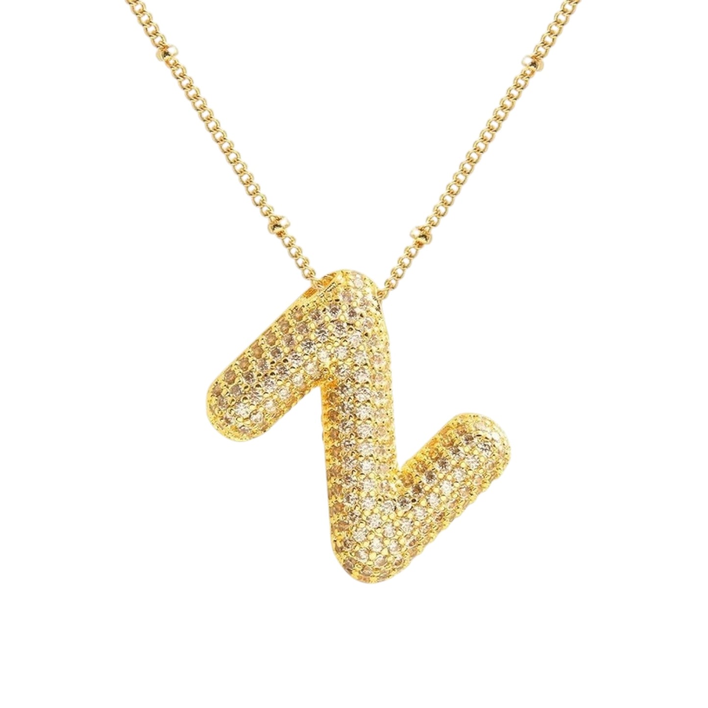 Bubble Zirconia Letters Necklace