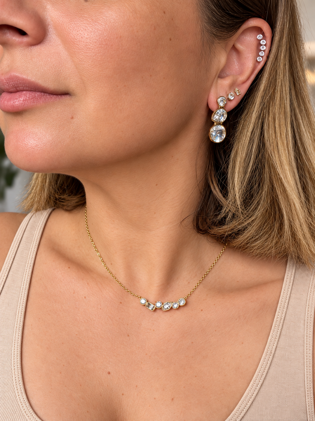 Solene Trio Drop Earrings