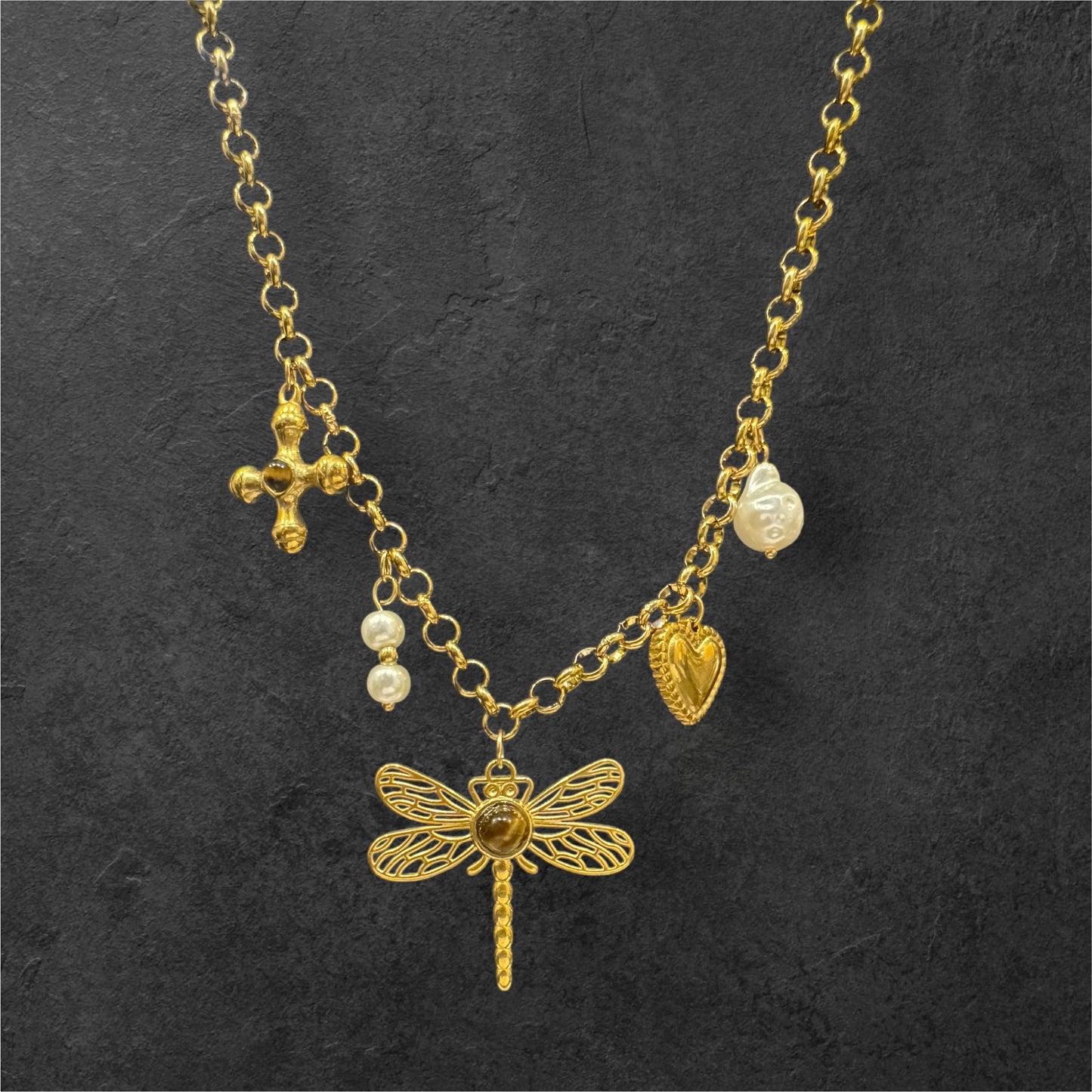 Dragonfly Charm Necklace Handmade