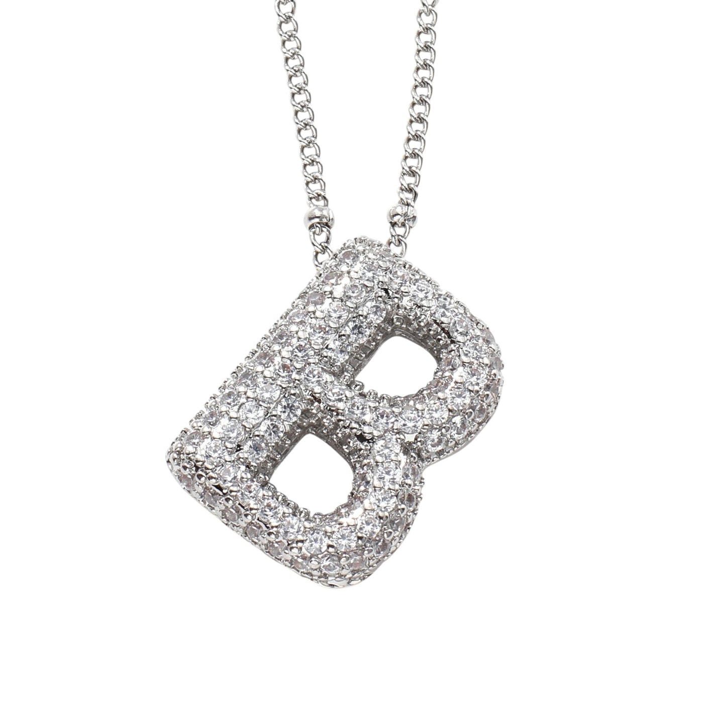 Bubble Zirconia Letters Necklace