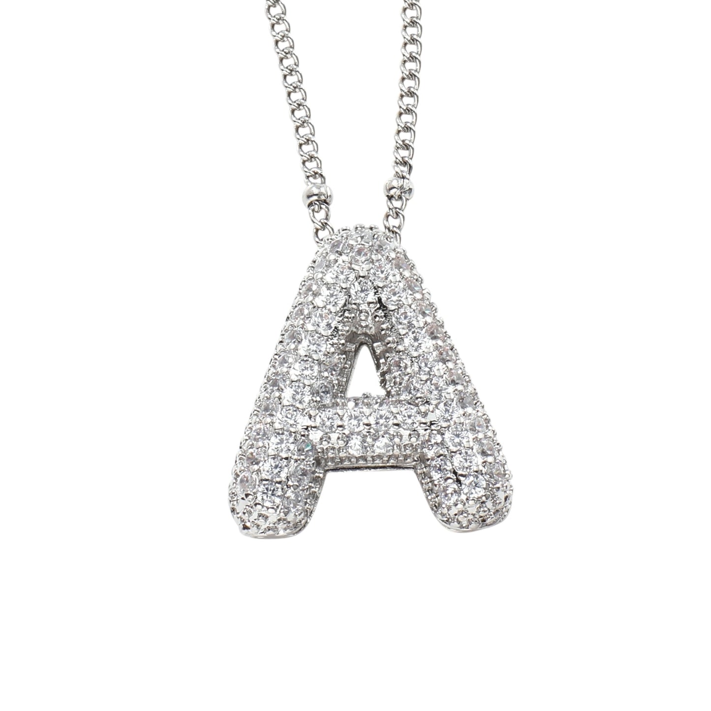 Bubble Zirconia Letters Necklace