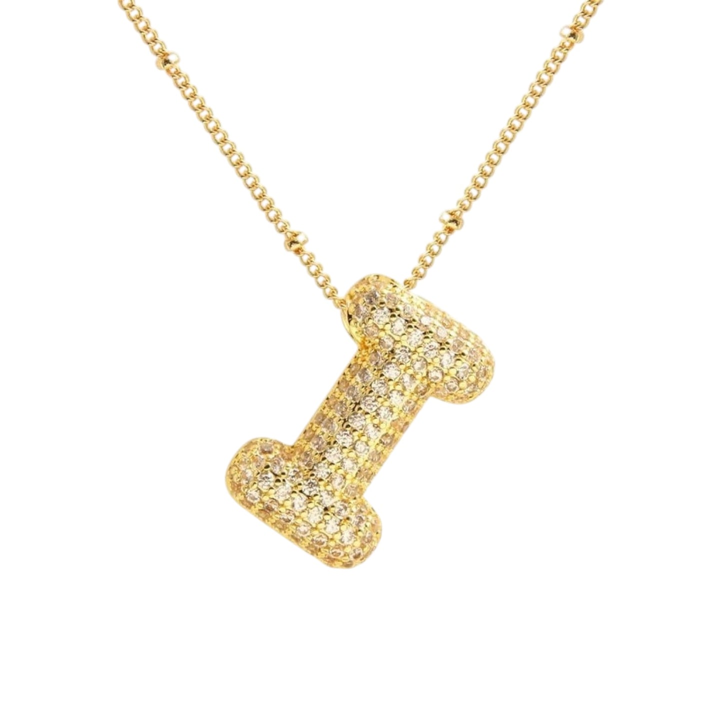 Bubble Zirconia Letters Necklace