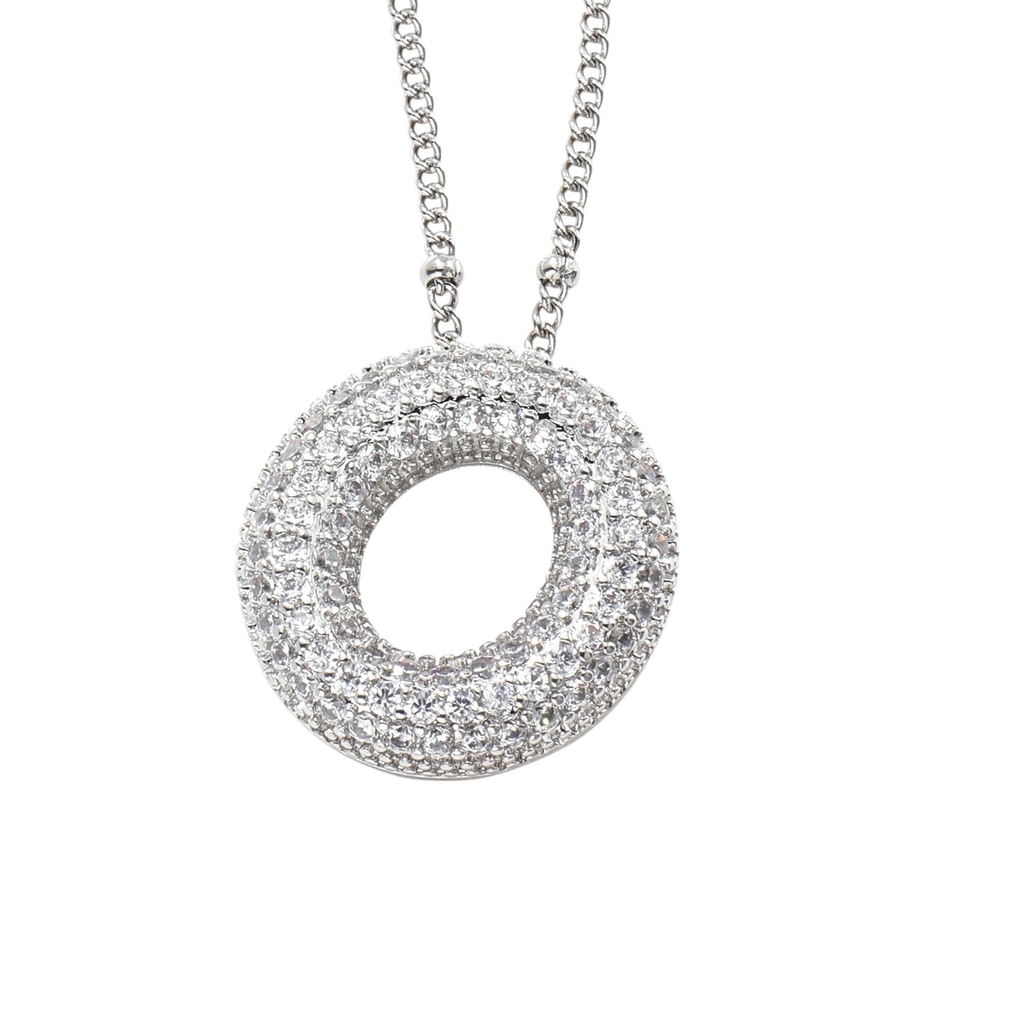 Bubble Zirconia Letters Necklace