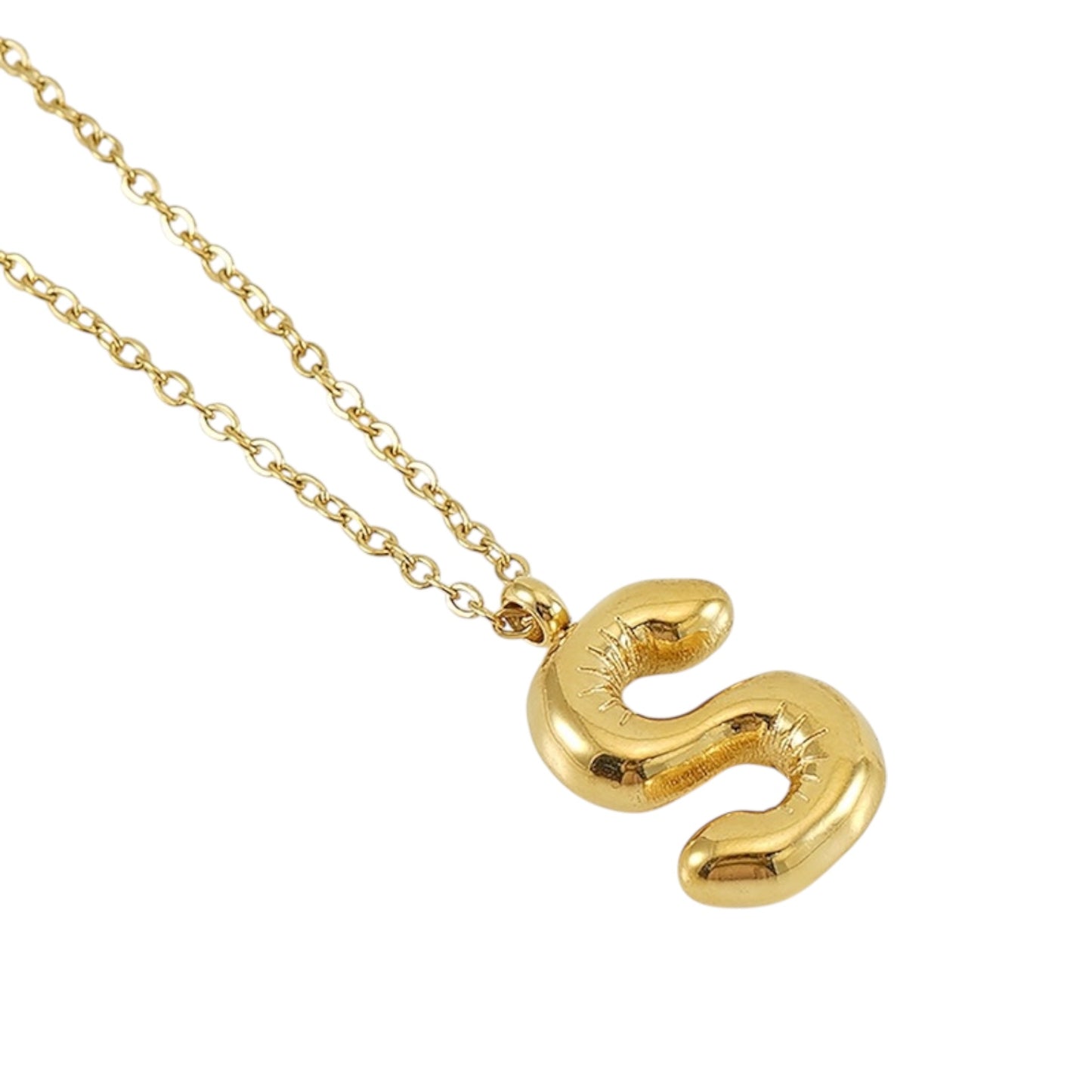 Bubble Zirconia Letters Necklace