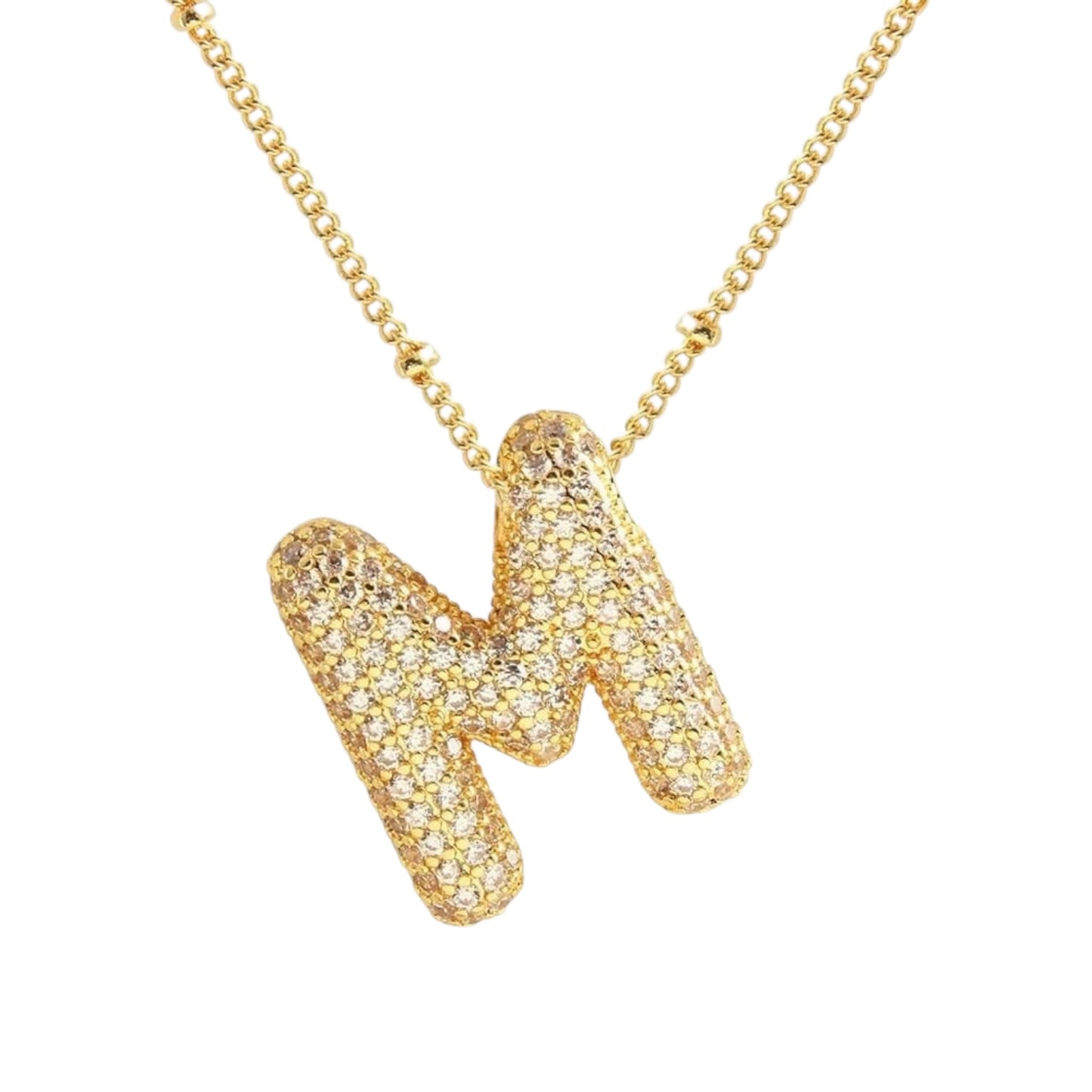 Bubble Zirconia Letters Necklace