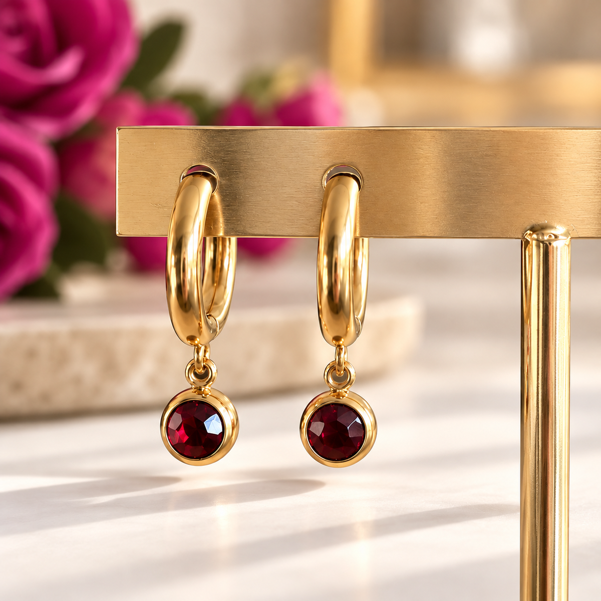 Ravena Drop Huggie Earrings